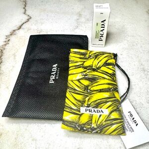Prada Banana Yellow lip balm and lipstick pouch